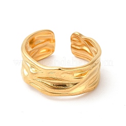 Anello polsino aperto twist in acciaio inossidabile 304 placcato ionico (ip) per donna&nbsp;RJEW-E063-24G