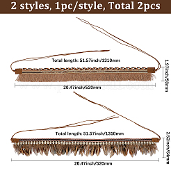 2 pz 2 stili di fasce per cappelli in piuma&nbsp;DIY-GF0011-61