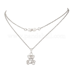 Collier double rang pour femme&nbsp;NJEW-JN05758-02