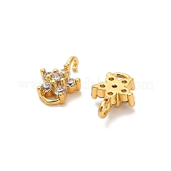 Breloques en laiton avec connecteur étoile en zircone cubique transparent&nbsp;KK-H515-12G