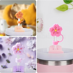 11 bouchon de paille en silicone à fleurs de 11 couleurs&nbsp;SIL-CJ0002-80