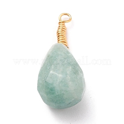 Pendentifs en aventurine verte naturelle à facettes et améthyste et lapis lazuli et labradorite enveloppés de fil&nbsp;PALLOY-JF00542