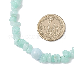 Gefärbte Halsketten aus natürlichen weißen Jade-Chip-Perlen&nbsp;NJEW-JN05508