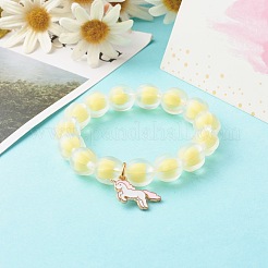 Bead in Bead transparentes Acryl-Kürbisperlen Stretch-Armband für Kinder&nbsp;BJEW-JB06593