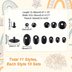110 juego de 11 estilos de ojos de plástico para manualidades de muñecas&nbsp;DIY-PH0017-66