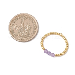 Fingerringe mit Naturstein und Perlen aus Edelstahl 304 für Damen&nbsp;RJEW-JR00984