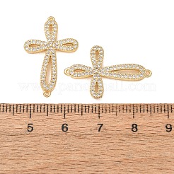 Ciondoli connettore in ottone con micro pavé di zirconi chiari&nbsp;CU-CBA4579-08G-B
