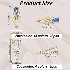 36 cabochon en alliage de strass de 18 styles&nbsp;MRMJ-OC0003-52