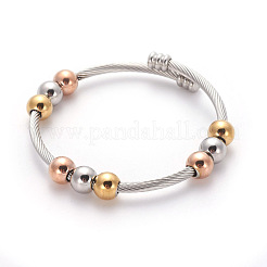 Conjuntos de joyería de brazaletes y anillos de dedo de acero inoxidable 304&nbsp;SJEW-L137-05MP