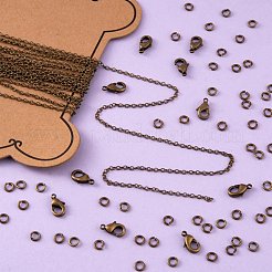 Kits de fabrication de colliers de chaînes de câbles en laiton ovales de 3 m de bricolage&nbsp;DIY-FS0001-21AB