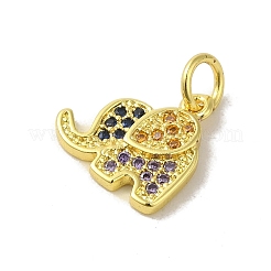 Pendentifs en laiton plaqué or véritable 18k avec pavé de zircone cubique&nbsp;KK-M283-02E-02