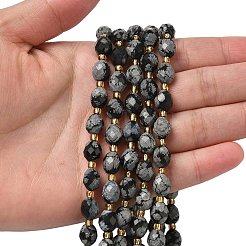 Naturschneeflocke Obsidian Perlen Stränge&nbsp;G-F809-A46-01