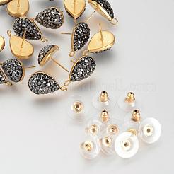 Risultati dell'orecchino della vite prigioniera del rhinestone dell'argilla del polimero&nbsp;EJEW-S197-01