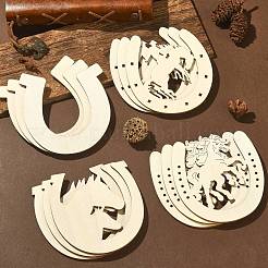 Unvollendete Hufeisenausschnitte aus Holz&nbsp;WOOD-CJC0009-02