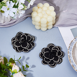 2 Stück Blumen-Schuhschnallenclips aus Polyester&nbsp;DIY-FH0010-56A