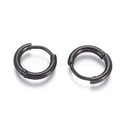 Pendientes de aro huggie de acero inoxidable 304&nbsp;EJEW-F111A-13mm-B