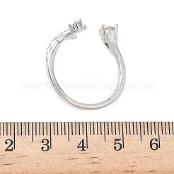 Bagues de manchette en laiton micro pavé de zircone cubique pour femmes&nbsp;RJEW-H256-08P