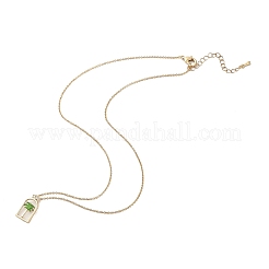 Colliers pendentifs en laiton émaillé en forme d'arche avec cocotier&nbsp;LS-NJEW-H051-03G