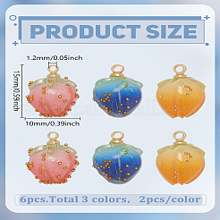 6 pz 3 colori ciondoli in plastica&nbsp;FIND-LP0009-94A