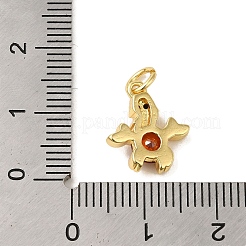 Pendentifs en laiton micro pavé de zircons cubiques rouges&nbsp;KK-R162-020D-G