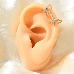 Manschettenohrringe aus Messing mit klarem Zirkonia&nbsp;EJEW-Q025-05G
