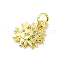 Pendentifs avec zircon cubiques à micro-pavés en laiton&nbsp;KK-M283-23G-01