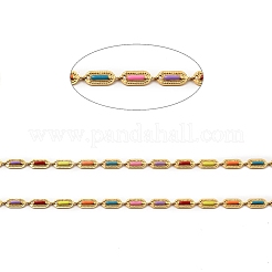 Ovale Gliederketten aus Emaille&nbsp;CHS-G028-19G