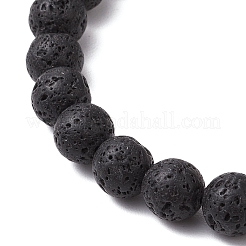 8 mm runde Stretch-Armbänder aus natürlichen Lavasteinperlen&nbsp;BJEW-JB10945