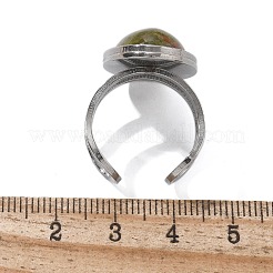 Ovale Fingerringe aus natürlichen und synthetischen Edelsteinen&nbsp;RJEW-M062-02P-19