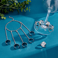 10 Stück 2 Größen Edelstahl offene Manschette Fingerring Komponenten&nbsp;STAS-UN0038-76