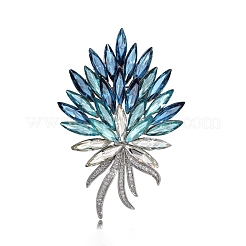 Blumen-Legierung Strass Broschen für Rucksack Kleidung&nbsp;PW-WGB7B94-01