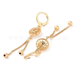 Strass-Blume Brisur-Ohrringe&nbsp;EJEW-K256-08KCG