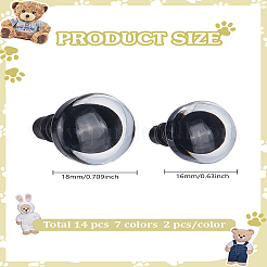 28 Stück 14 Stile halbrunde Plastikaugen für Puppen zum Basteln&nbsp;DOLL-LP0001-09
