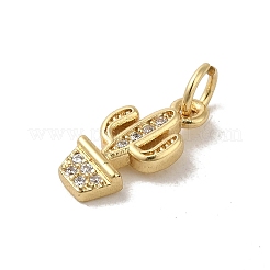 Echte 18 Karat vergoldete Messing-Anhänger mit Pavé-Zirkonia&nbsp;KK-M283-05B-G