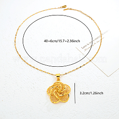 Colliers à chaîne avec pendentif en forme de fleur creuse en laiton gothique vintage pour femmes&nbsp;UA5316