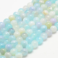 Chapelets de perles en agate rayée naturelle/agate à bandes&nbsp;G-K155-A-8mm-04