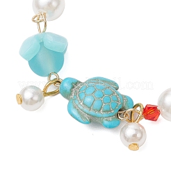 Braccialetti con ciondoli in perline turchesi sintetiche tinte&nbsp;BJEW-JB11852-01
