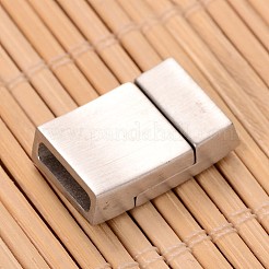 Fermoirs magnétiques rectangulaires en acier inoxydable 304 mat résistant au ternissement avec emembouts collées&nbsp;STAS-I045-05A