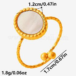 Offene Manschettenringe aus Edelstahl 304 mit natürlichem Muschelmuster für Damen&nbsp;IP2292-3