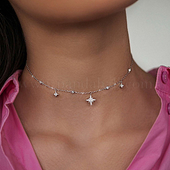 S925 Silber Zirkon Stern Schmuck Set Ohrringe Halskette Ring elegante Mode-Accessoires&nbsp;RI1010-3