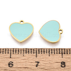 Ciondoli a forma di cuore in acciaio inossidabile 304 e smalto&nbsp;STAS-T073-21G
