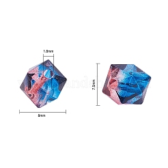 Perle acrylique peinte transparente à deux tons&nbsp;LS-X-ACRP-T005-26C