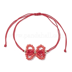 3 bracciale di perline di vetro intrecciate in 3 colori&nbsp;BJEW-MZ00230