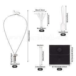 1 Stück Halsketten-Set mit Anhänger und Säule aus 304 Edelstahl mit Gedenkurne und Asche&nbsp;NJEW-TA0001-18