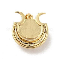 Malocchio con luna in ottone micro pavé pendenti in zirconi chiari&nbsp;KK-G419-10G