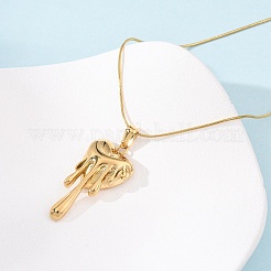 Collar de cadena de serpiente con colgante de corazón derretido de acero inoxidable 304 para mujer&nbsp;NJEW-F354-09G