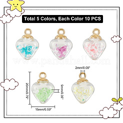 50 colgante de vidrio luminoso de 5 colores&nbsp;GLAA-PH0002-59
