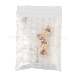 4 pz. 3 stili di ciondolo a forma di cuore in ottone con vetro rosso scuro&nbsp;KK-FS0001-86