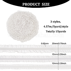 15 yard 3 styles de bordure en dentelle élastique en mousseline plissée&nbsp;OCOR-FG0001-77