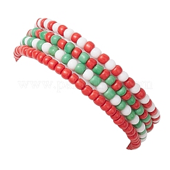 4 Stück 4 Stile Weihnachten 4mm rund Glass Seed Perlen Stretch Armband Sets&nbsp;BJEW-TA00500